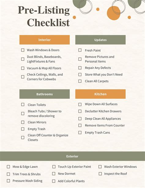 Listing Templates | Printable AT A GLANCE