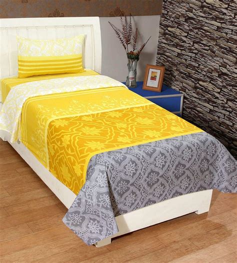 STOP N SHOP™ 120 TC 3D Microfiber Cotton Single Bedsheet with 1 Pillow ...