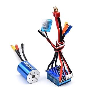 2435 3300KV Brushless Motor with 25A Brushless ESC Speed Controller RC ...