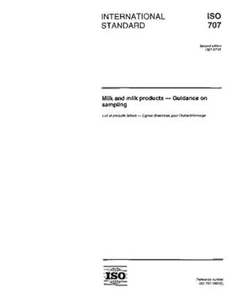 ISO 707:1997, Milk and milk products - Guidance on sampling : Amazon.in ...