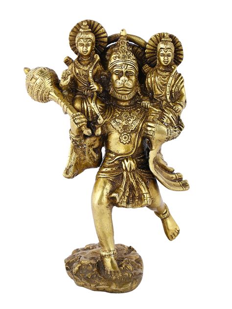 Buy Online Brass Shri Ram Laxman Sitting on Shoulder of hanuman ji ...