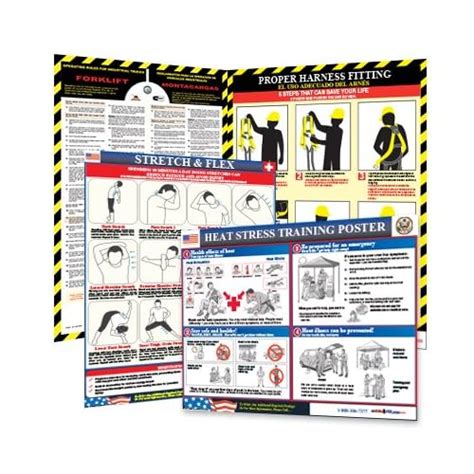 Buy 4 Construction Safety Posters - Forklift, Proper Harness Fitting ...