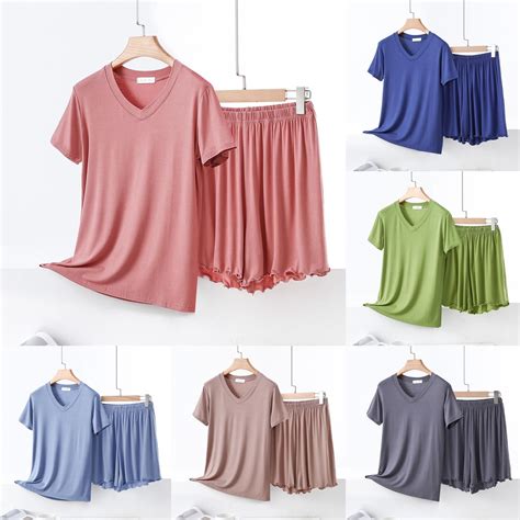 Feancey Women's Two Piece Pj Set Modal Soft Sleepwear Loungewear Summer ...