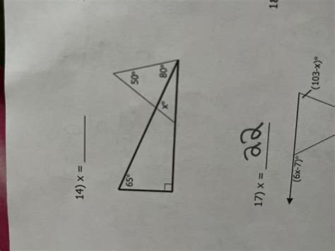 worksheet- triangle sum and exterior angle theorem, help pls! - brainly.com