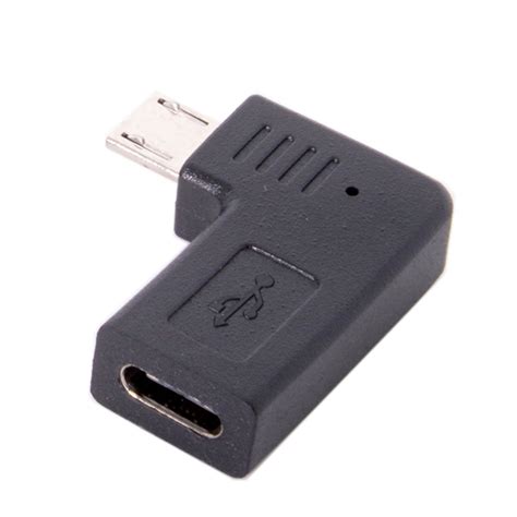 Cablecc USB-C Type-C Female to Micro USB 2.0 5Pin Male Data Adapter 90 ...