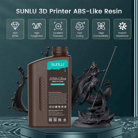 Buy SUNLU ABS-Like 3D Printer Resin 1KG, 405nm UV Curing Standard ...
