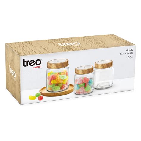 Buy Woody Radius Glass Jar 3PCS, 6PCS Set Online - Treo by Milton