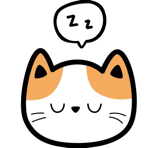 cute cat face flat design cartoon element illustration 24584500 PNG
