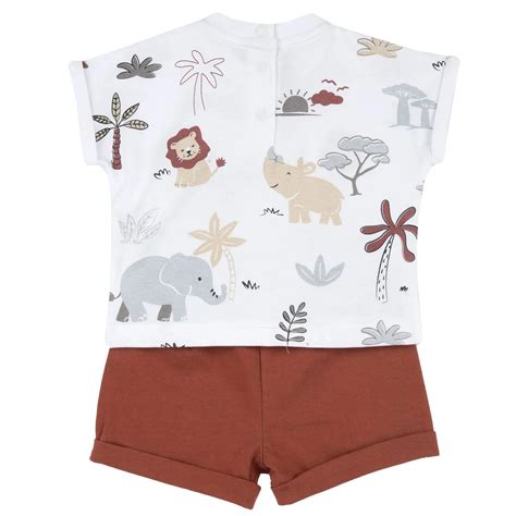 Chicco Boys Light Red Printed T-Shirt with Shorts - 2 Pc Set – Chicco India