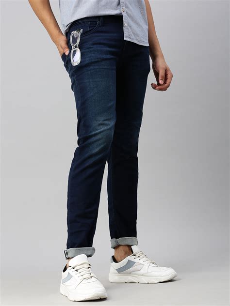 Blue Dark Vintage Slim Fit Stretchable Jeans – necked jeans