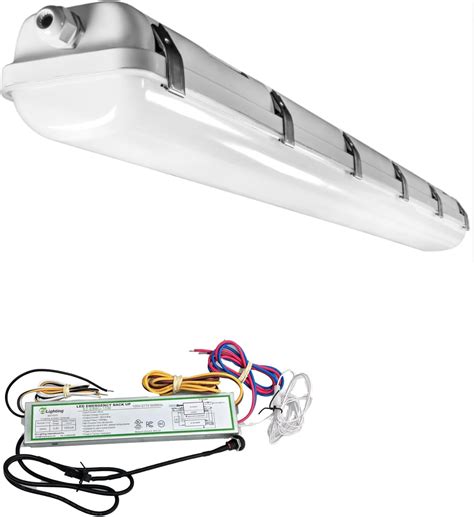 E2 LIGHTING 4FT LED Vapor Tight Light with Emergency Battery Backup ...
