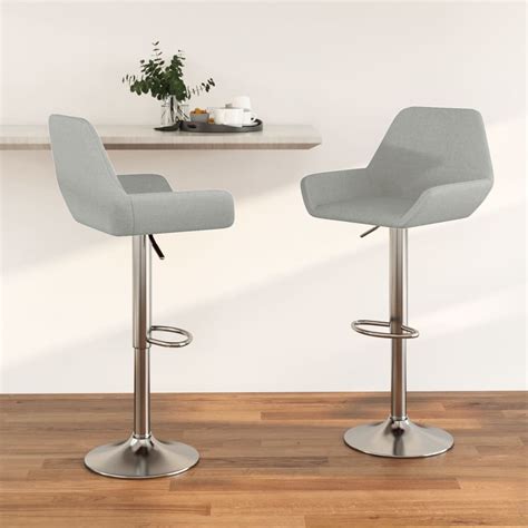 Cheap Bar Stools 2 pcs. Light Gray Fabric | Joom