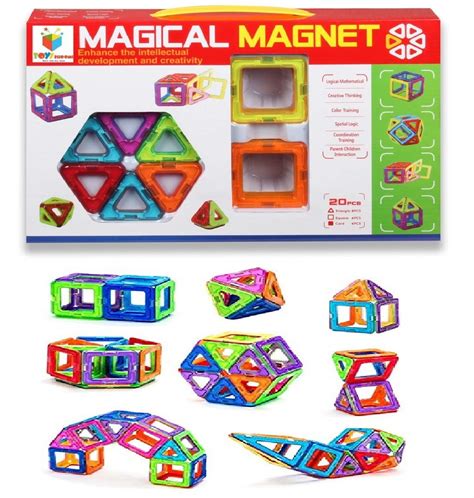 Toys Bhoomi 20 Piece Magical Magnetic Building Blocks Construction ...