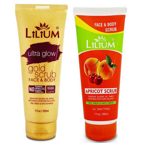Buy Lilium Herbal Apricot & Gold Face & Body Scrub, 200ml Each | For ...