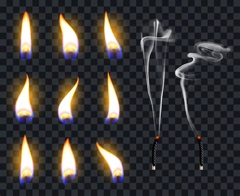 Realistic candle flames. candlelight fire flame, candles warm burn ...