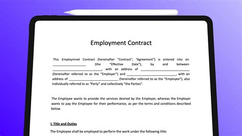 THE Working Employment Contract Template (Free To Use)