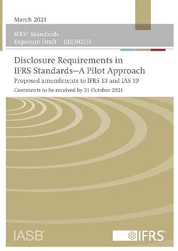 Buy Exposure Draft Disclosure Requirements in IFRS Standards―A Pilot ...