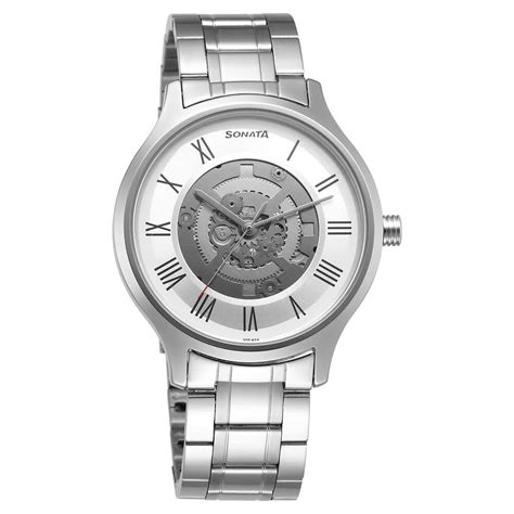 Sonata Unveil Quartz Analog Silver Dial Stainless Steel Strap Watch for ...