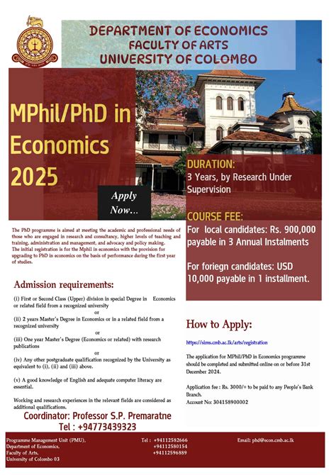 PhD program 2025-Dept. of Economics | Department of Economics
