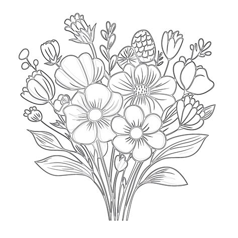 Flower Bouquet Colouring Pages | Coloring Pages Mimi Panda