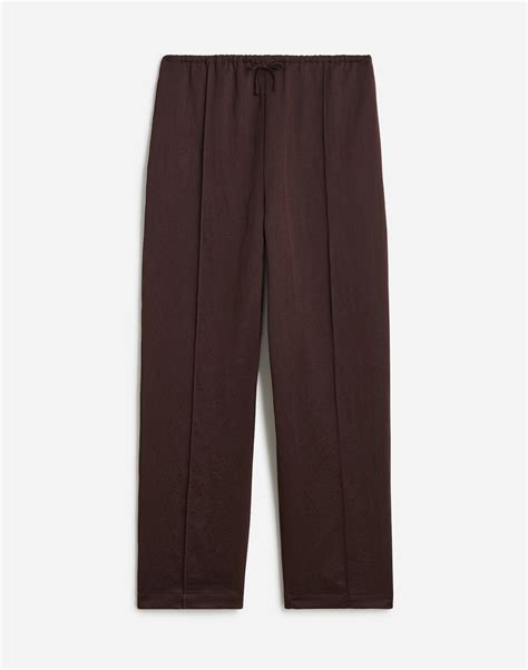 Petite Pintucked Slim Pull-On Pants in Satin | Madewell
