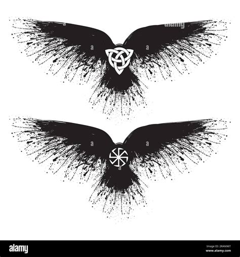 Scandinavian viking symbols raven Stock Vector Image & Art - Alamy