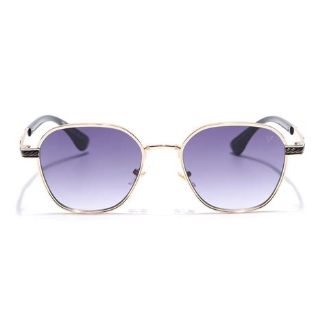 Square Sunglasses for Men & Women (Grey & Clear Lens | Golden Frame