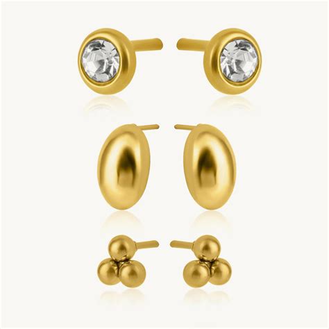 Golden Dome Minimal Stud Earring Set – PALMONAS