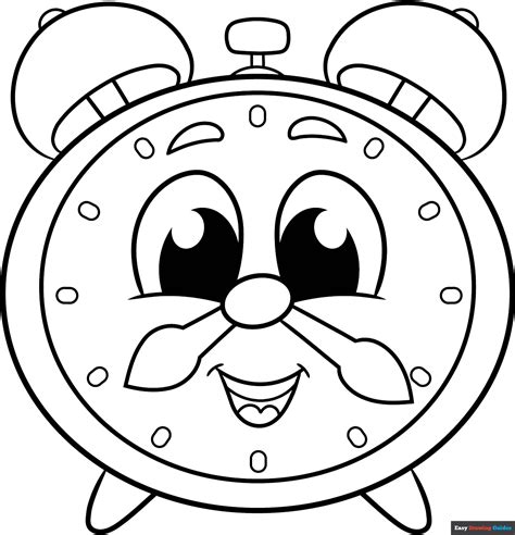 How to Draw a Cartoon Clock - Really Easy Drawing Tutorial
