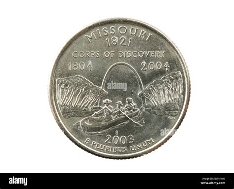 Missouri state quarter coin isolated on white background Stock Photo ...