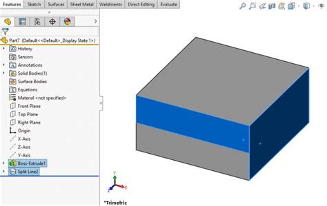 Split Tutorial SolidWorks 的图像结果