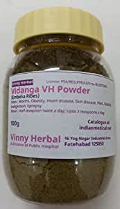 Vinny Herbal Vidanga VH Powder 100g Jar : Amazon.in: Health & Personal Care