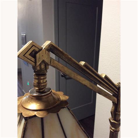 Antique Art Deco Jadeite Cast Iron Floor Lamp - AptDeco