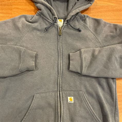 Carhartt zip up hoodie Woman’s Size medium 18x24 - Depop