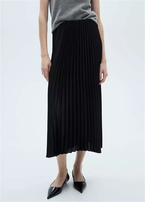 Straight pleated skirt - Women | MANGO Iraq