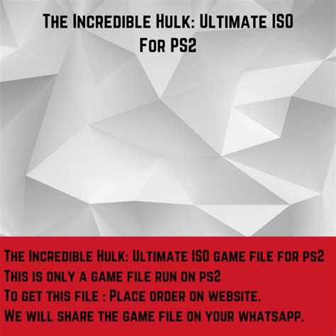 The Incredible Hulk: Ultimate ISO File For Sony Playstation 2
