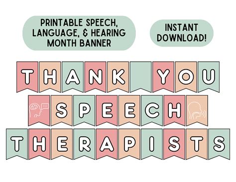 Speech Language Month Banner SLP Month Sign Printable Speech Month ...