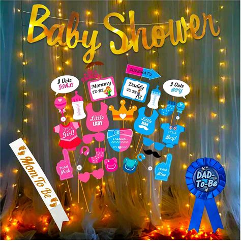 Party Propz Baby Shower Decoration Items - 33pcs Baby Shower Props for ...