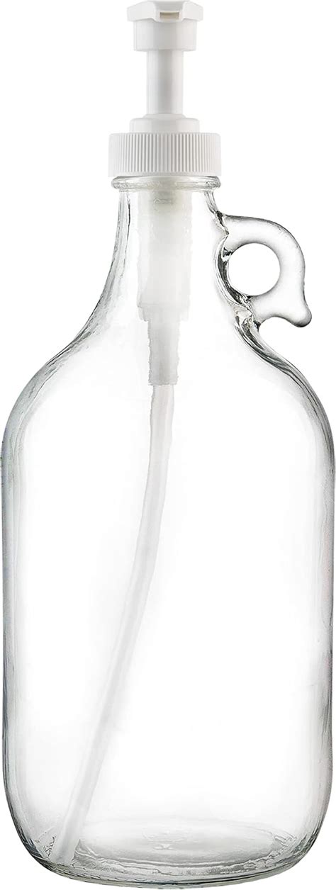 Buy Half Gallon Glass Pump Dispenser Bottle, Large Jug with Pump for ...