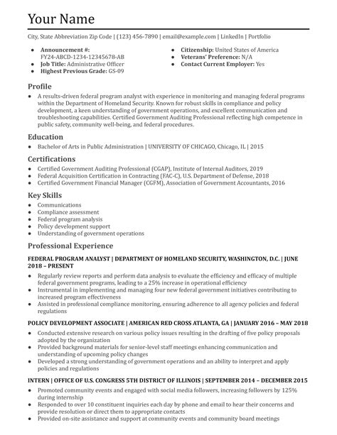 Federal Resume Examples and Templates for 2025 - ResumeTemplates.com