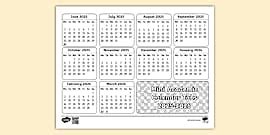 2025-2026 Mini Academic Calendar