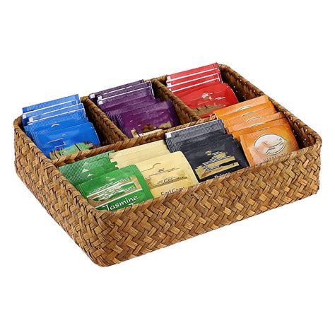 Tea Bag Tray, Coffee Station Organizer - Brown | Tea Bag, Sugar Packet ...