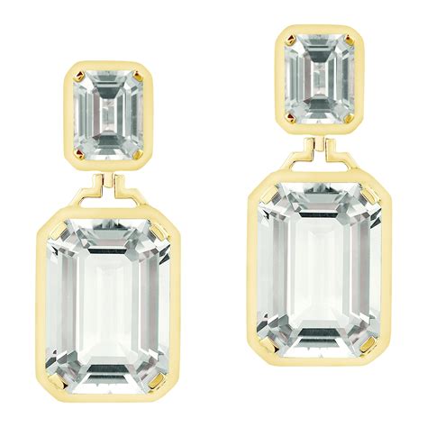 Goshwara Double Emerald Cut Rock Crystal Earrings For Sale at 1stDibs ...