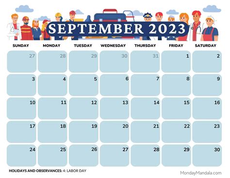 September 2023 Calendar (52 Free PDF Printables)