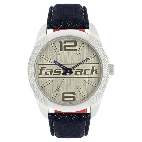 Buy Online Fastrack Denim Quartz Analog Silver Dial Denim Strap Watch ...