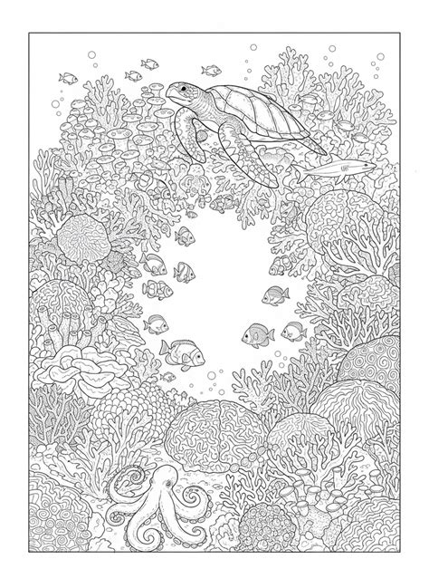 Intricate Reef Ecosystem Coloring Page - Free PDF Printables