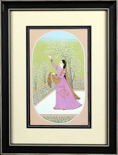 "Ragini Vasanti 1 Kangra Art": Yellow Green Mughal Traditional_Art by ...