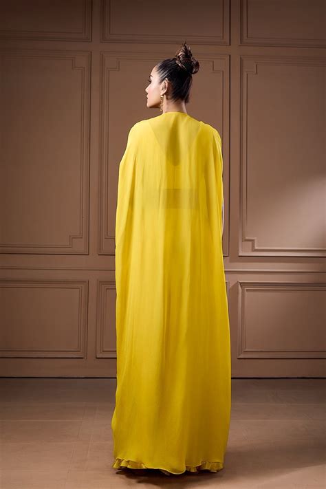 QUIRKY COIN EMBELLISHED BUSTIER WITH CAPE AND PALAZZO SET