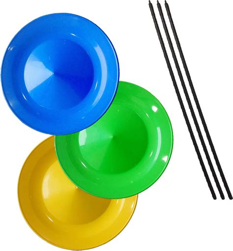 GISCO Juggling Spinning Plates with Sticks,Juggling Plates | Set of 3 ...