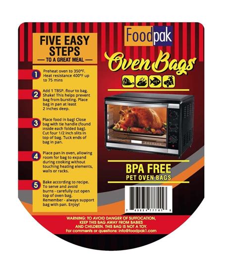 FoodPak Oven Bags 4 Pack Large Turkey Size. Oven Roasting Bags for ...